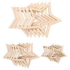 18 Pcs Wood Star Hoop Craft
