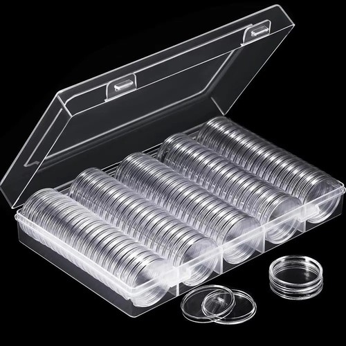 100pcs clear coin capsule - clear,