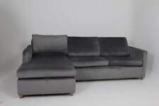 John Lewis Bailey II LHF Chaise End Sofa bed, Light Leg, Smooth Velvet Grey