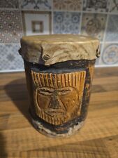 Vintage African Handmade Goat skin  double ended drum