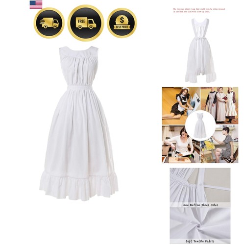 Vintage white ruffle apron for - white,