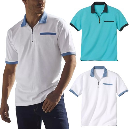 Brand mens polo shirt - brand, zip