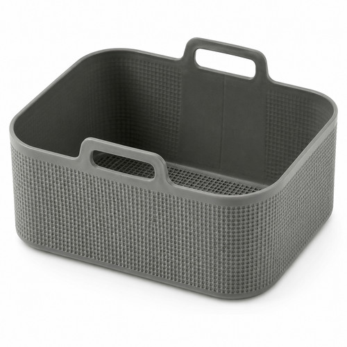 Plastic storage basket grey - storage,
