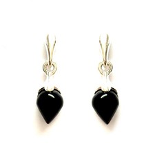 Hand set  Whitby Jet in 925