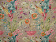 137cms Voyage Maison Maizey Persimmon Cotton Fabric Upholstery Cushion Curtain