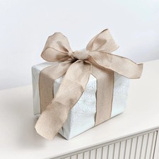 Natural Linen Hessian Look Wired Ribbon 2.7m Rustic Scandi Gift Wrap Christmas