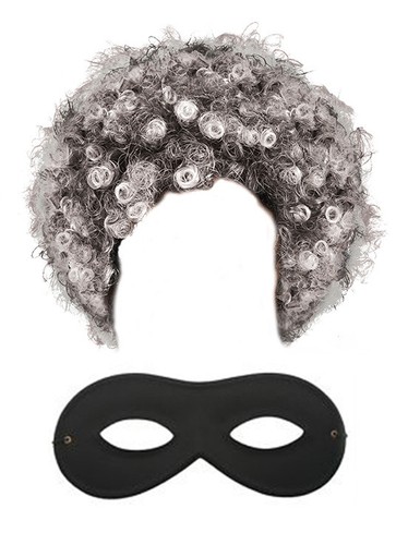 Gangster granny grey afro - grey, wig