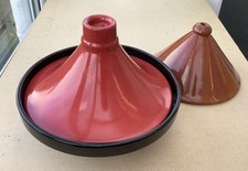 Tagine Pot … Ceramic Moroccan Cook Pot with spare lid … Red … Unboxed … Unused 