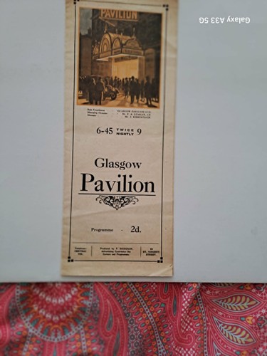 Glasgow pavilion programme - glasgow,