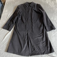 Marks and Spence M&S Vintage Trench Coat Mens Large Navy Blue Cotton Ling Pocket