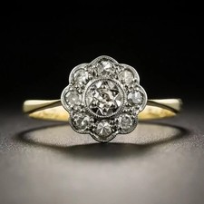 Art Deco Round Diamond Daisy