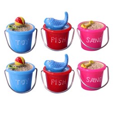  6 Pcs Beach Bucket Ornaments