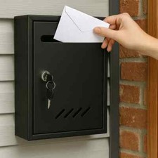 LOCKABLE POST BOX BLACK