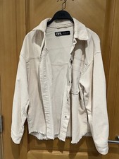 Womens Zara Cream Corduroy Shirt Jacket - Size Xs 