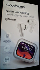 Goodmans Noise Cancelling Smart Display Earphones .Silver/Grey. Bluetooth. 17hrs