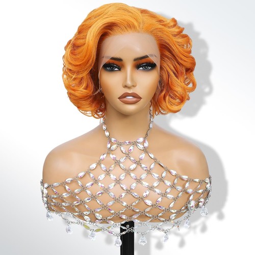 Short wavy ginger - short,