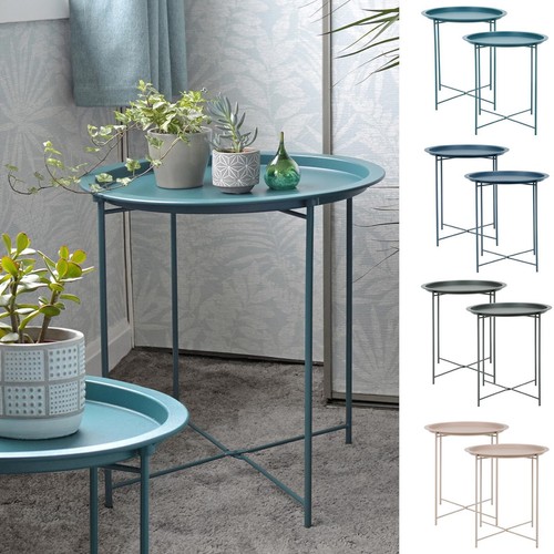 Pair side tables - pair, metal