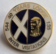 Masonic 40 Year Lodge Inter Visitations Badge St James 135 & St Andrew 544 SC