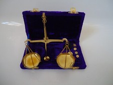Small Set Brass Scales In Blue