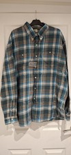 Cotton Traders Check Shirt Long Sleeve 100% Cotton Size 3XL Blue BNWT Men's New