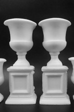 Dolls house Garden Set Half Flower Urns Flower Urns On Plinths 1 / 12th Scale 