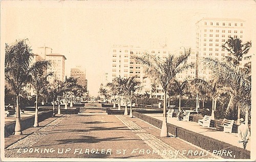Miami beach florida - beach, rppc