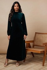 Oasis Womens Velvet Midi Dress