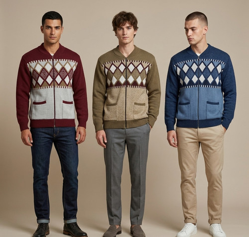 Mens zip knitwear cardigan - mens,