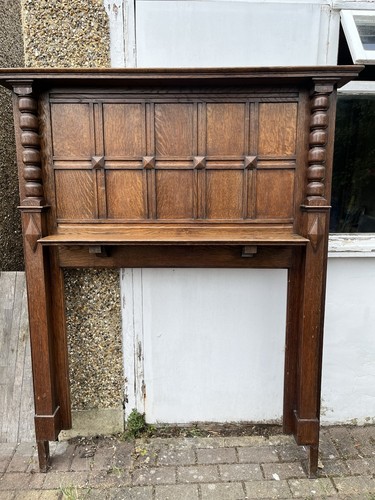 Antique oak fireplace surround - antique,