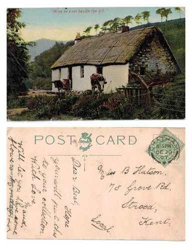 Vintage postcard thatched - postcard,