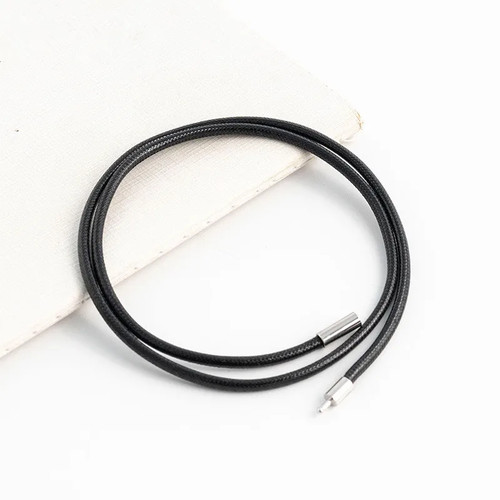 3mm black leather - 1.5/3mm,