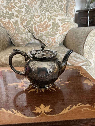 Vintage antique silver teapot - antique,