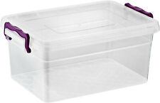 Clear Storage Box Plastic Clip Lid Locking Kitchen Office Home Food Container
