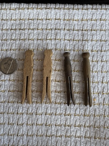Vtg wooden clothes - wooden, pins