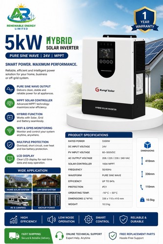 5kw hybrid solar inverter 24v - hybrid,