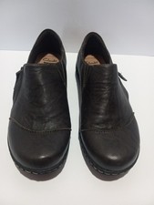 Clarks Collection Soft Cushion Womens Size 8w Brown Leather Zip Up Slip On Shoes