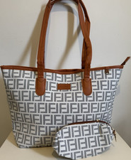 PLPOWER Grey White Canvas Tote