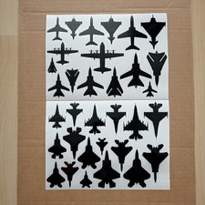 Jet Aircraft Silhouette Stickers F15 F16 F22 F35 Tornado Self Adhesive Vinyl