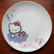 Hello Kitty Dinner Plate 10.5", Sanrio, Porcelain Art White, Very Good Condition