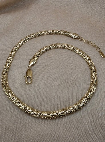 14k gold plated - gold, byzantine