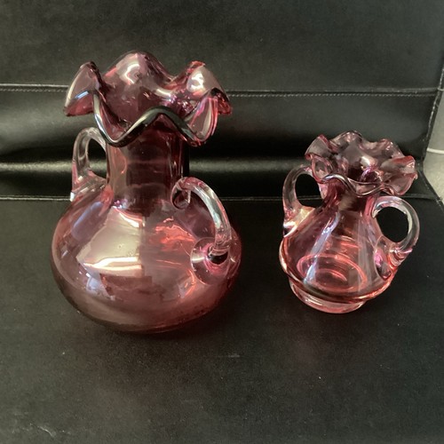 Vintage cranberry glass - cranberry, duo