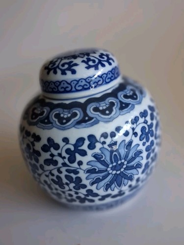 Vintage blue and white - white, ceramic