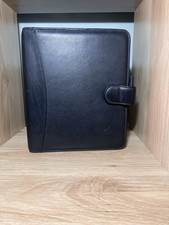 Franklin Quest Pocket Black Full-Grain Nappa Leather Planner Binder-7Ring USA
