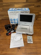 Matsui Portable DVD Player 7" Screen Car & Mains Charger + Remote Boxed Used