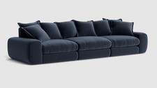 LOAF Wodge Large Modular sofa in Liquorice Blue Clever Deep Velvet (1731)