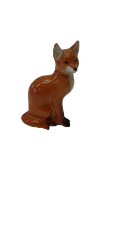 Vintage sitting red fox - sitting,