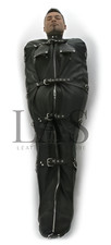 Leather sleepsack bondage - leather,