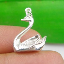 Swan Bird Animal Charm Pendant Genuine 925 Sterling Silver, C280