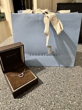 ❤️Ernest Jones Sterling Silver Diamond Heart Necklace Valentine’s Day ❤️