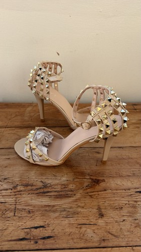 Nude patent studded strappy - patent,